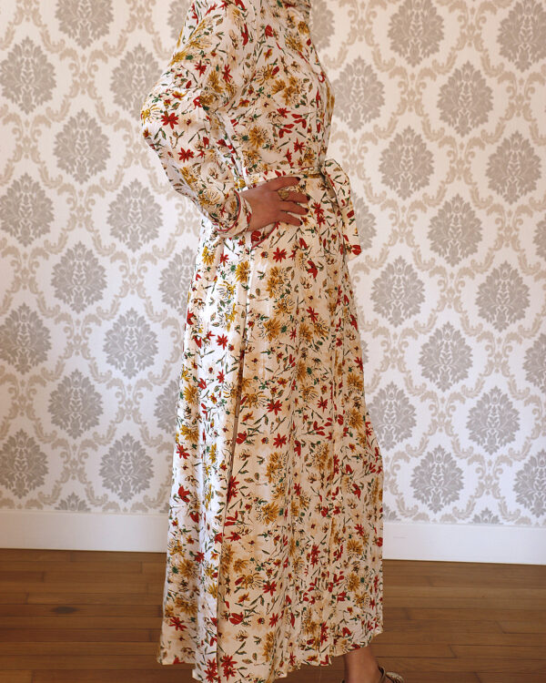 Robe chemise longue fleurs