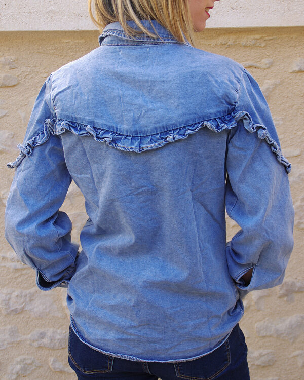 Chemise effet jean avec strass