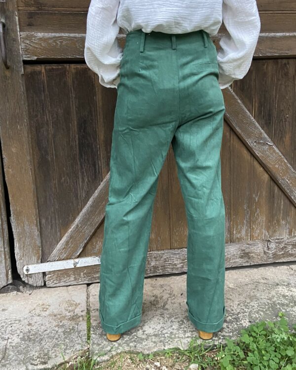 PANTALON VELOURS VERT